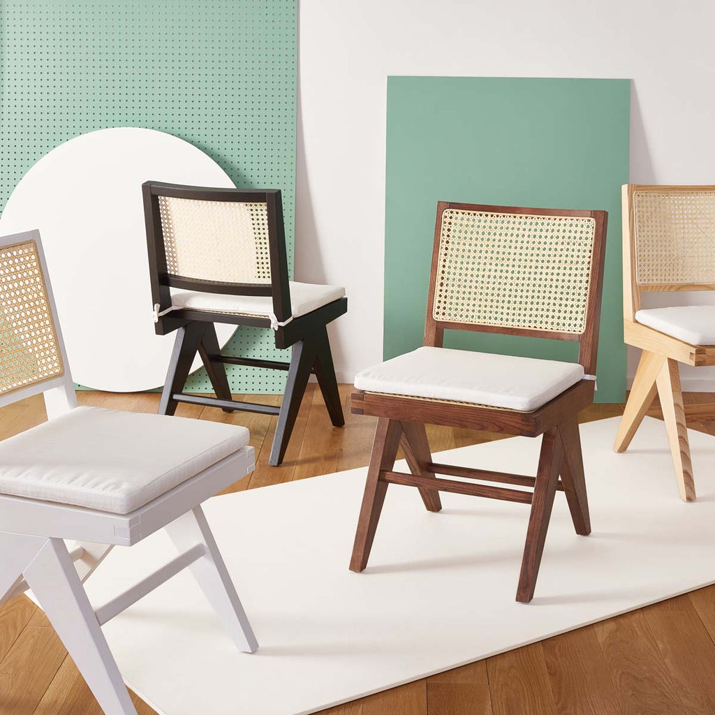 Safavieh Couture Colette Rattan Dining Chair(Set of 2)  - Black / Natural