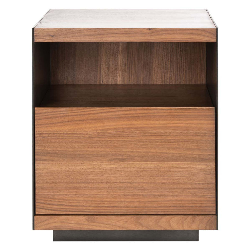Safavieh Couture Lawrence 1 Drawer Nightstand - Walnut