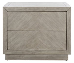 Safavieh Steve 2 Drawer Wood Nightstand - Light Grey