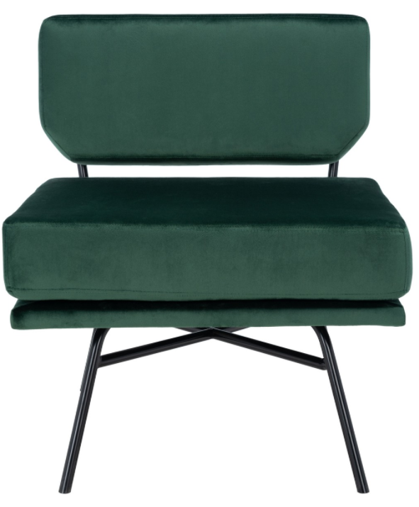Safavieh Kermit Accent Chair - Malachite Green Velvet/Matte Black