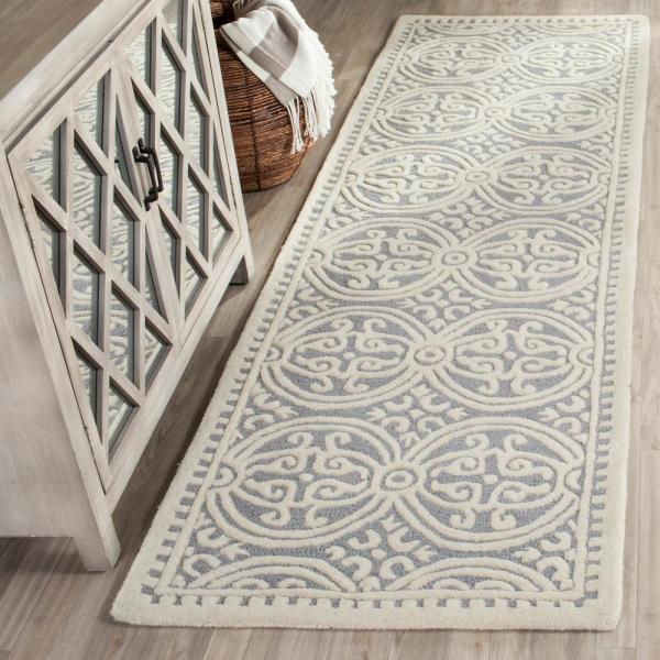 Safavieh Cambridge Rug Collection CAM123D - Silver / Ivory