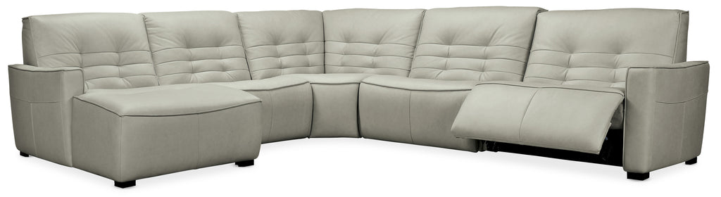 Reaux 5-Piece LAF Chaise Sectional w/2 Power Recliners | Hooker Furniture - SS555-G5LC-095