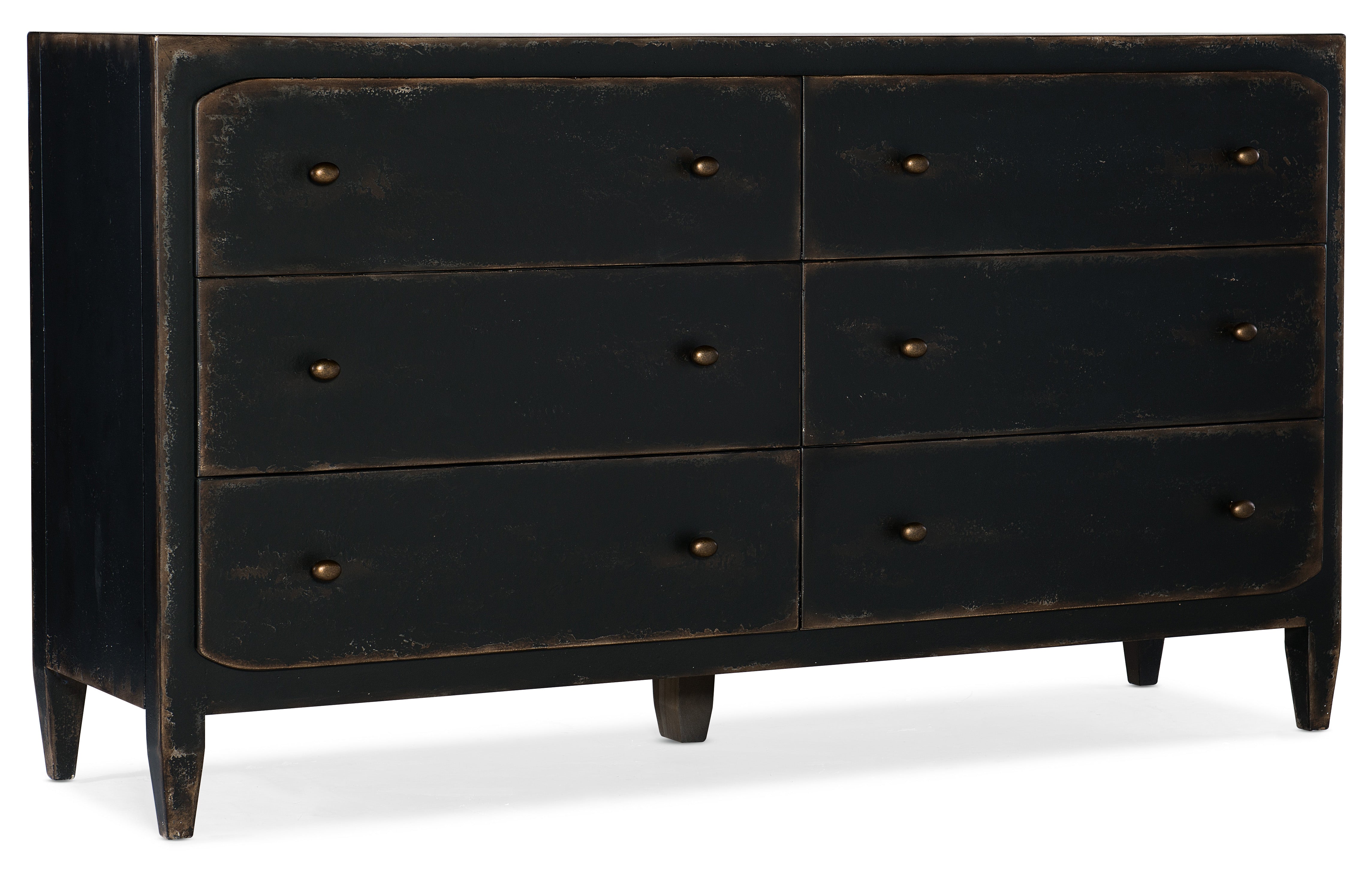 Hooker Furniture - Ciao Bella Six-Drawer Dresser- Black Hooker Furniture - Ciao Bella Six-Drawer Dresser- Black