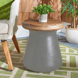 Button Indoor Outdoor Concrete Round Accent Table | Safavieh -  VNN1005