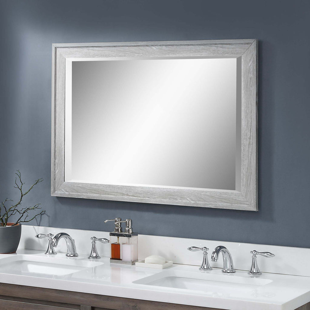 Home Decor Mirror Distressed Gray