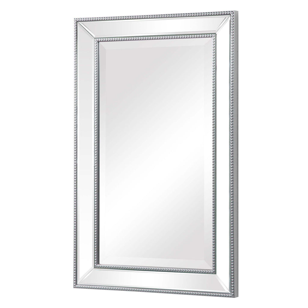 Home Decor Beveled Mirror - Silver Beading