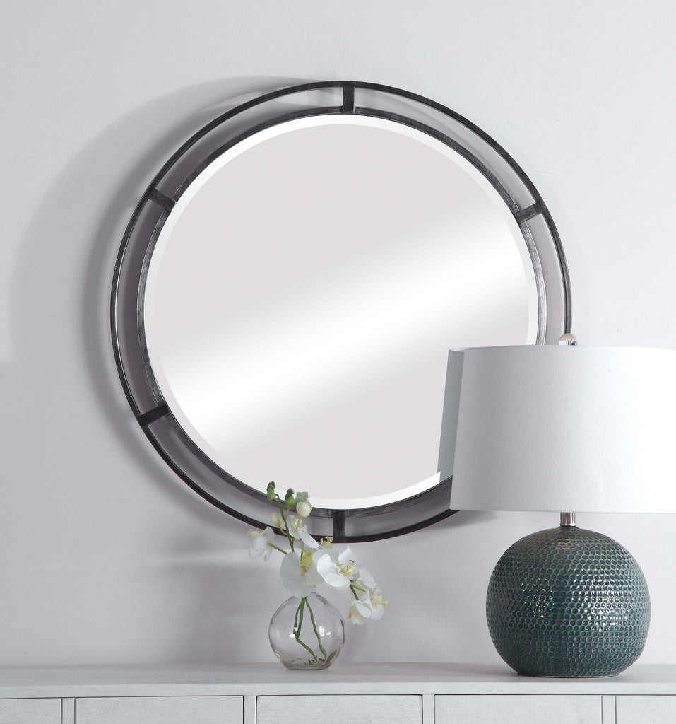 Home Decor 3-dimensional Design Mirror - Dark Silver
