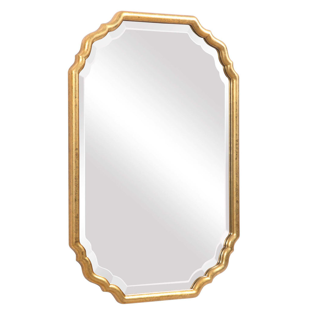 Home Decor Metallic Gold Leaf Mirror - Lightly Antiqued