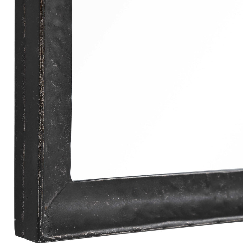 Home Decor Hammered Metal Mirror - Black