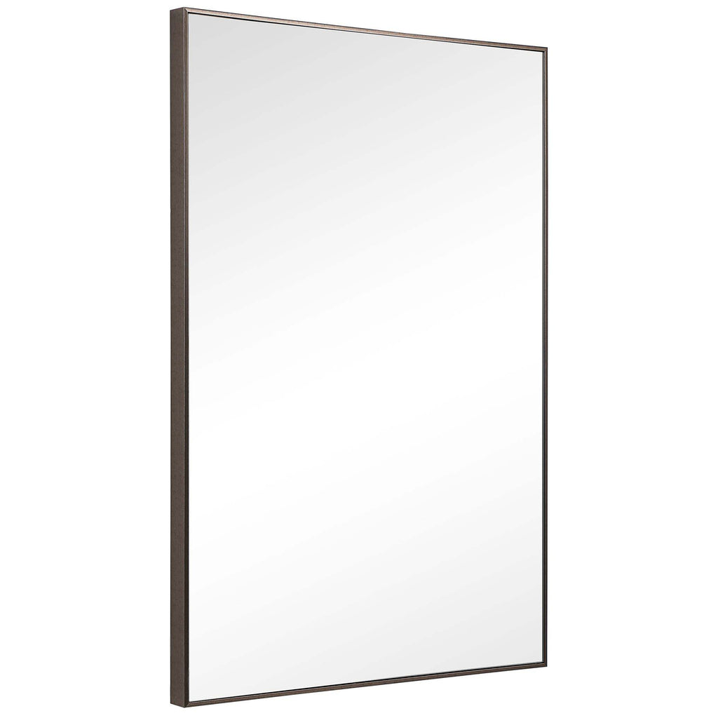 Home Decor Contemporary Thin Frame Mirror - Gunmetal