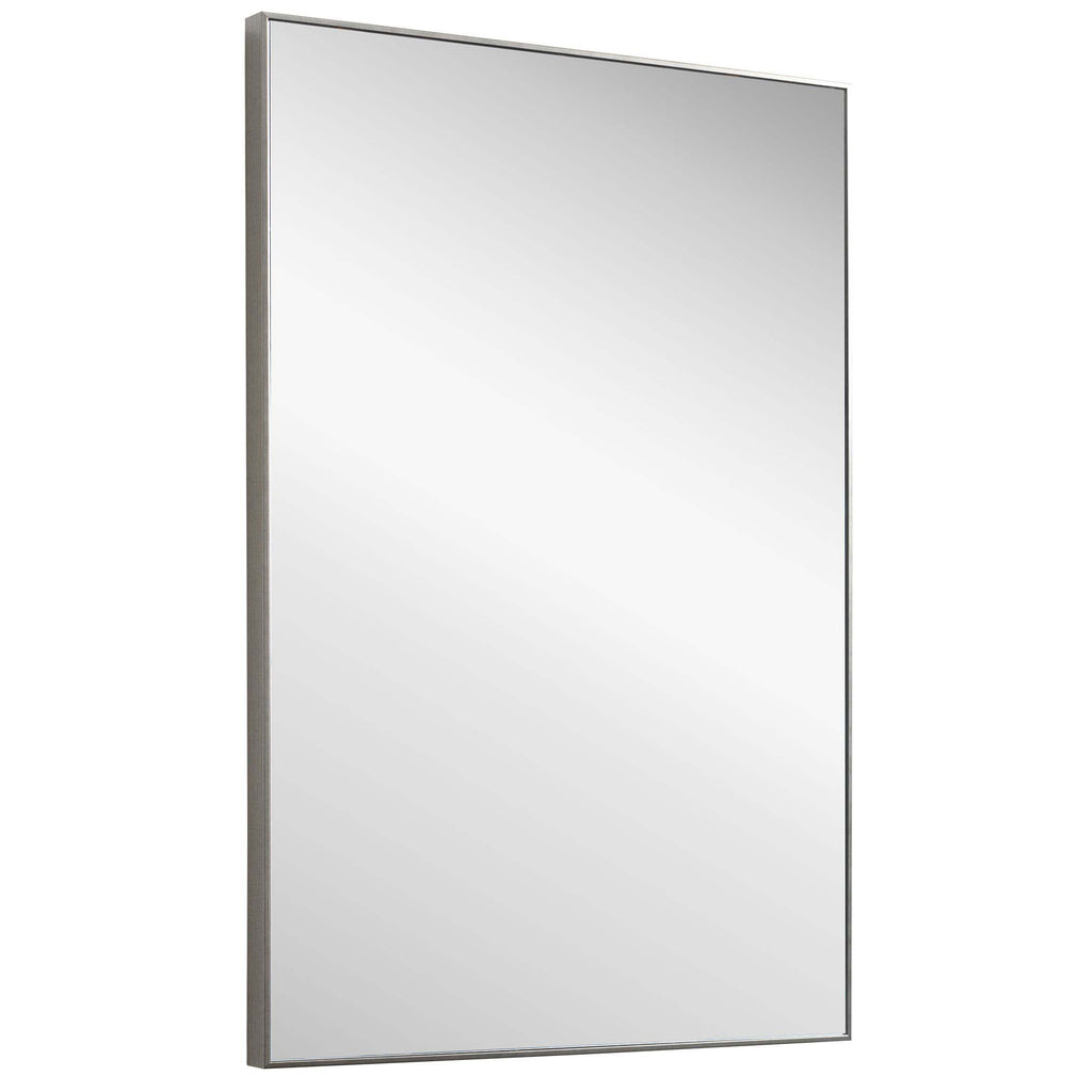 Home Decor Contemporary Thin Frame Mirror - Silver