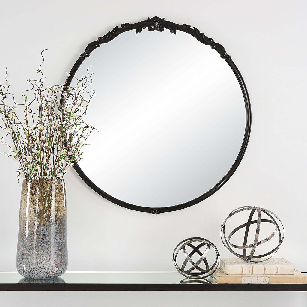Satin Black Home Decor Mirror Gray Glaze