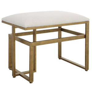 Antique Home Decor Accent Stool Brushed Brass