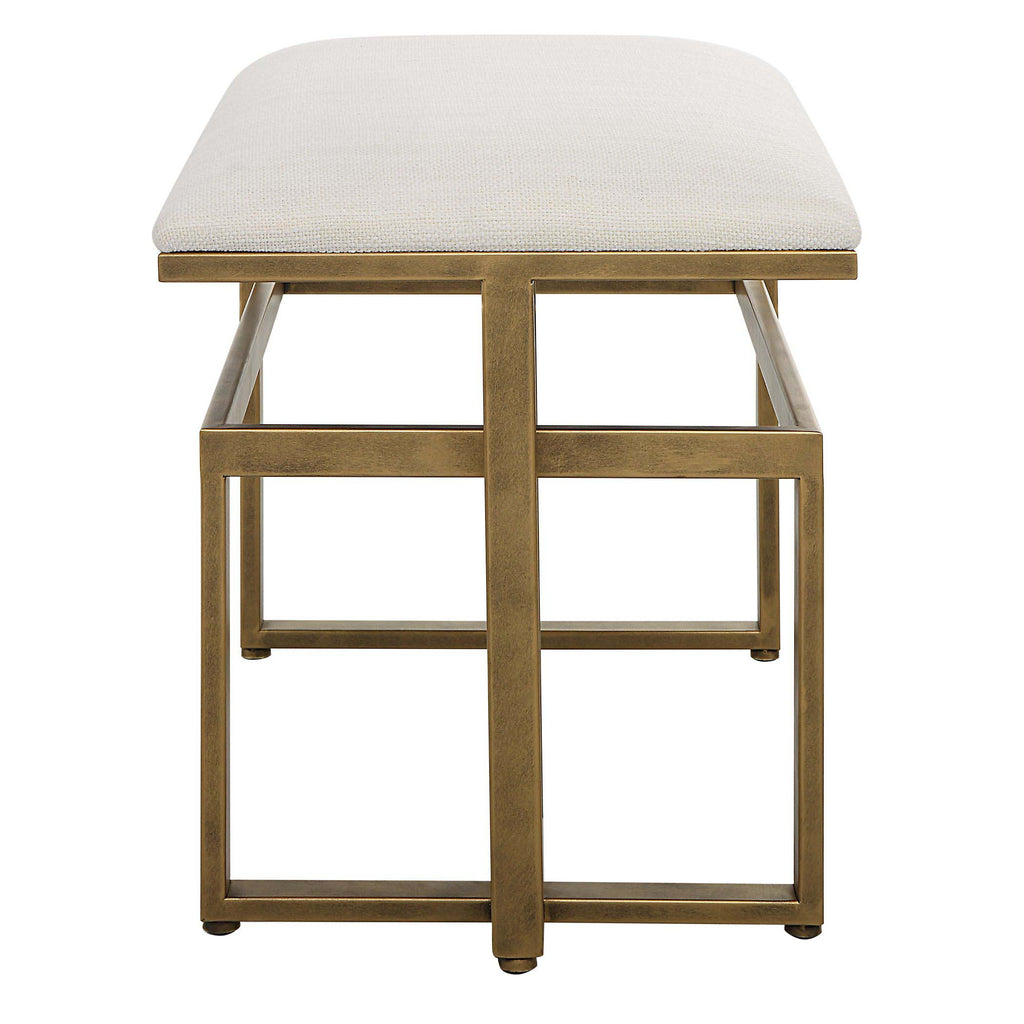 Antique Home Decor Accent Stool Brushed Brass