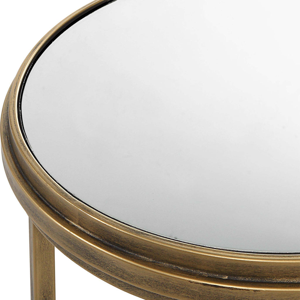 Antique Home Decor Accent Mirror Table - S/2