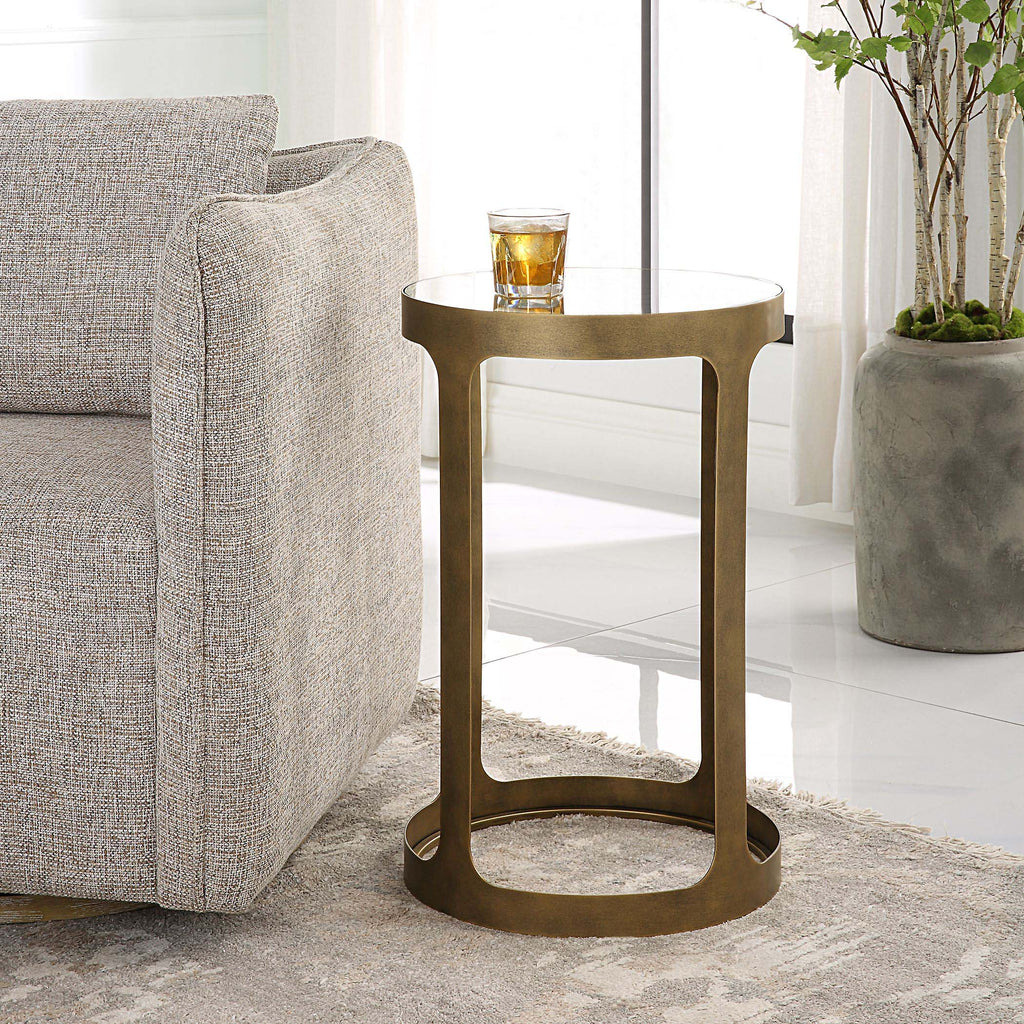 Home Decor Brushed Gold Accent Table