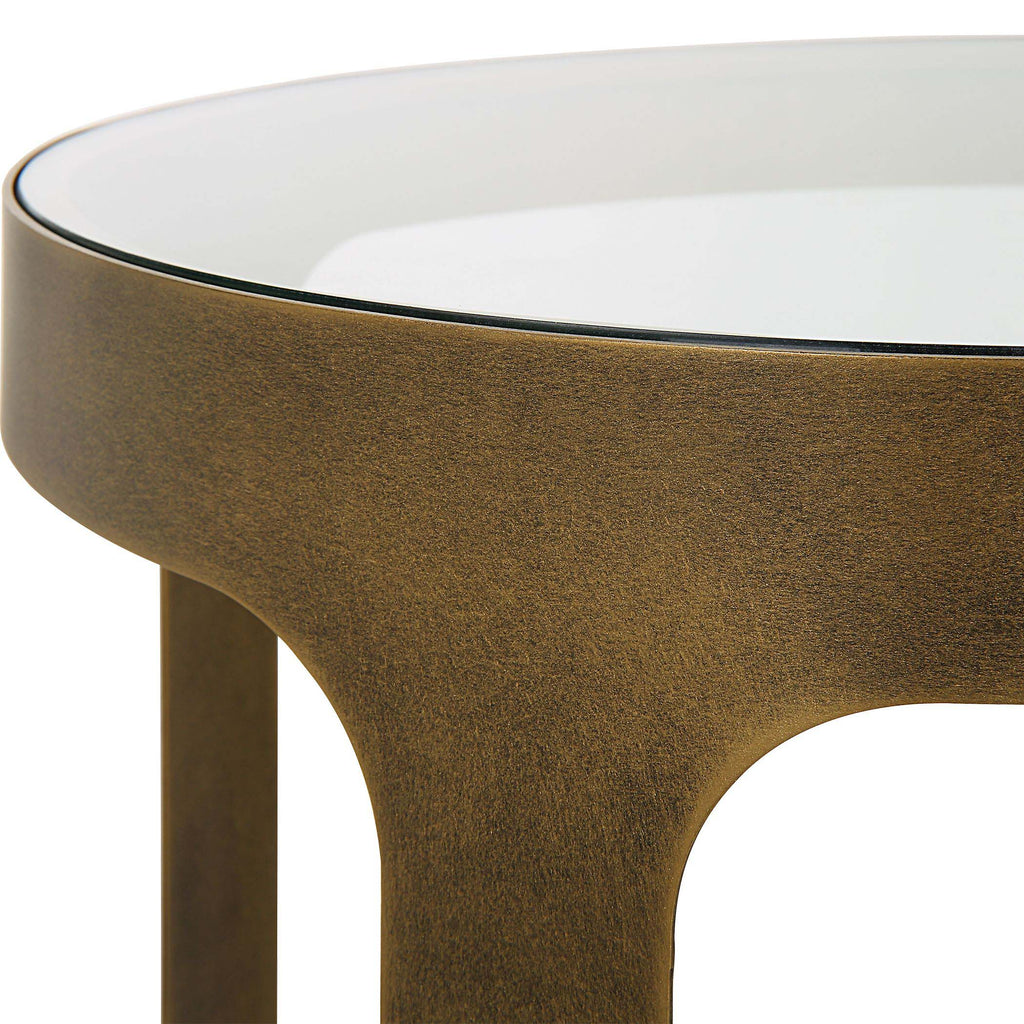Home Decor Brushed Gold Accent Table