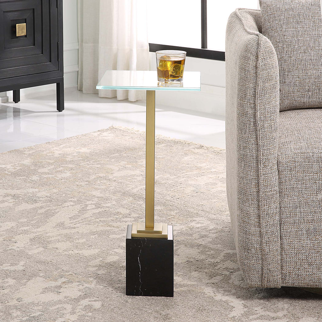 Home Decor Black Marble Accent Table