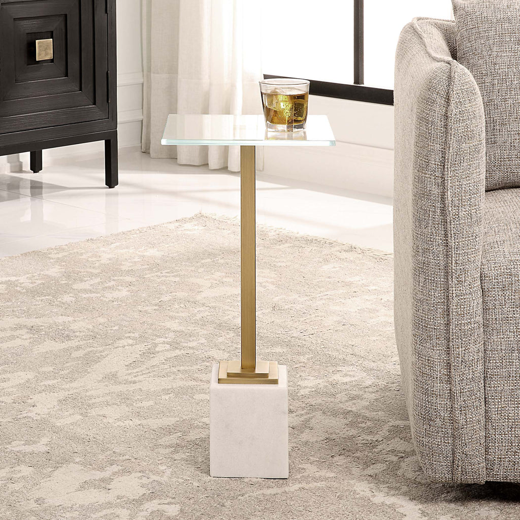 Home Decor White Marble Accent Table