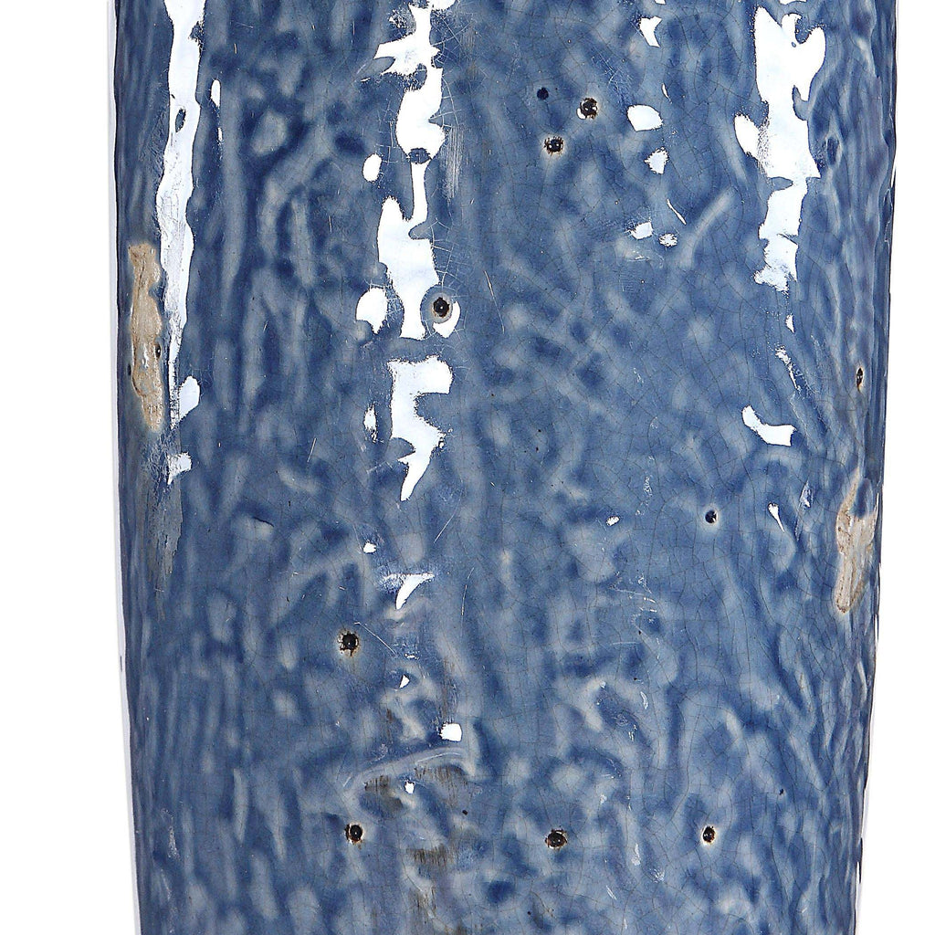 Home Decor Table Lamp With Textured Ceramic Base - Blue