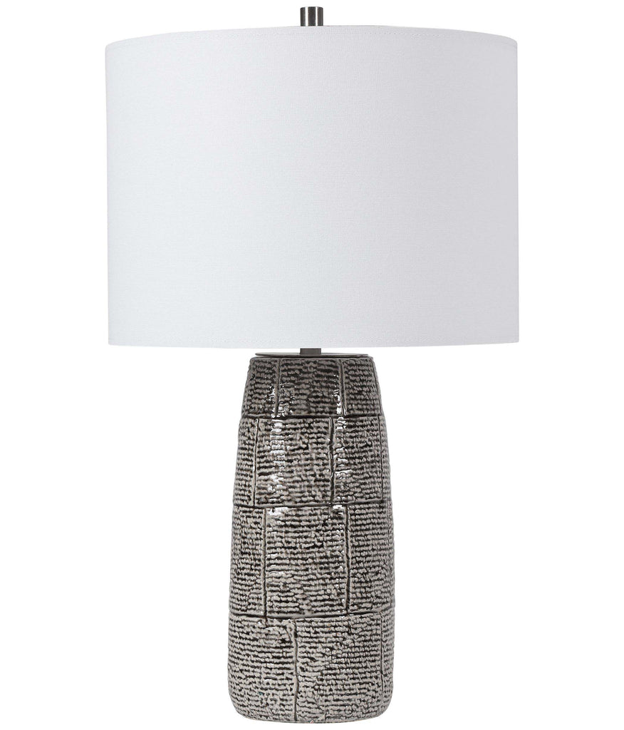 Home Decor Black And White Brick Pattern Ceramic Table Lamp