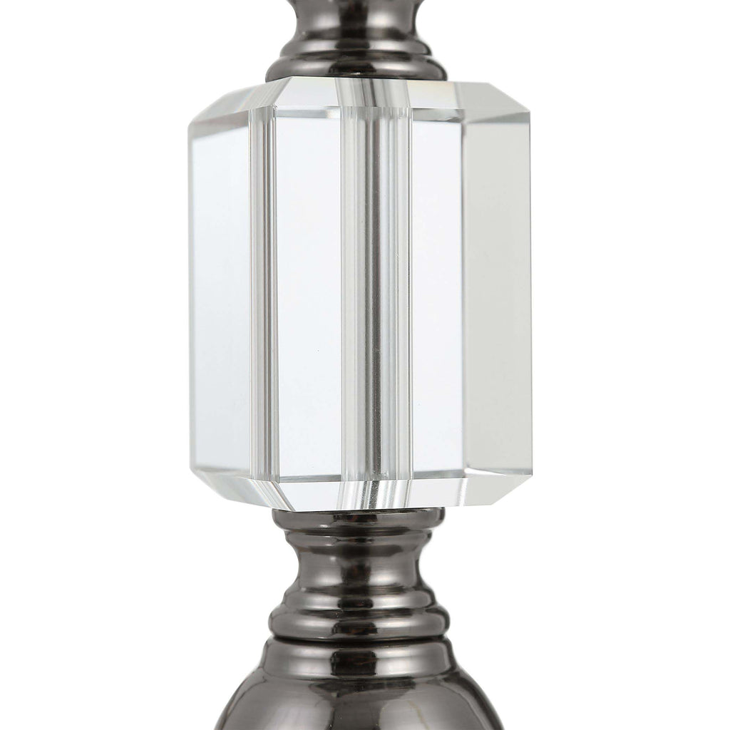 Home Decor Stacked Crystal Separated By Dark Antique Nickel Accents Table Lamp