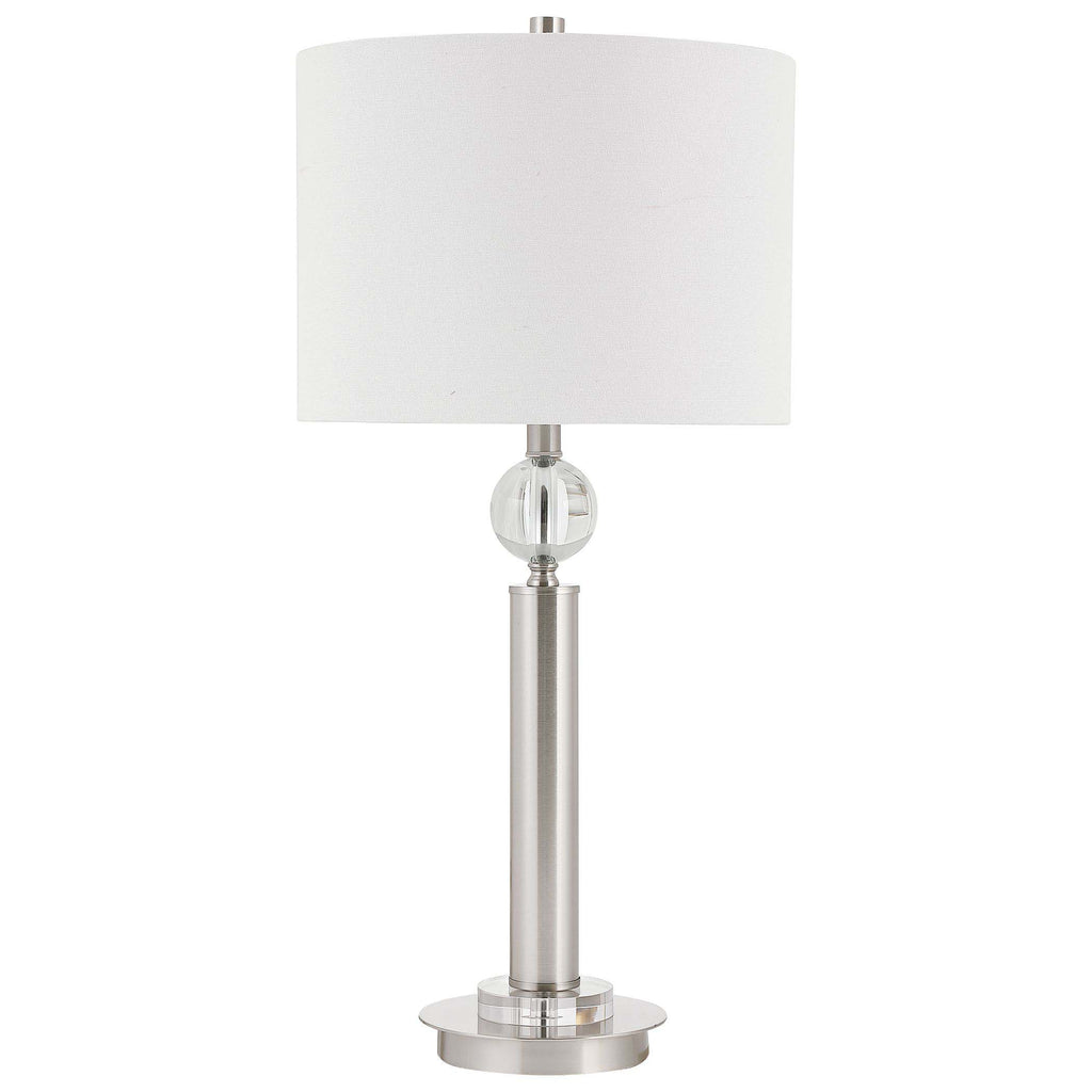 Home Decor Brushed Nickel With Crystal Accents Table Lamp