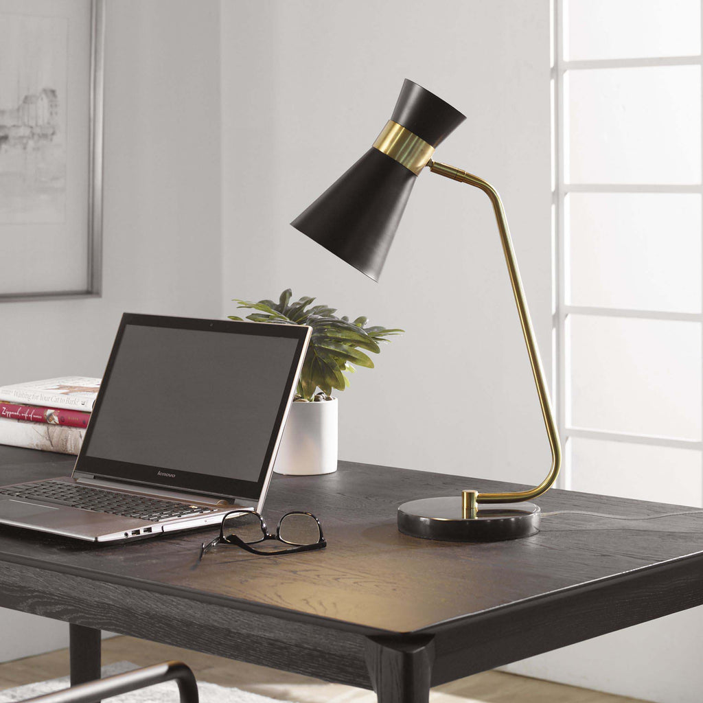 Gold Home Decor Desk Lamp Black Marble