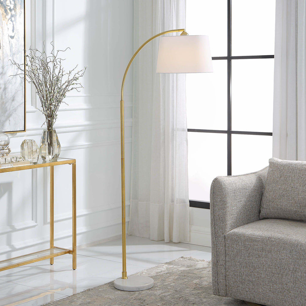 Gold Home Decor Floor Lamp White Marble