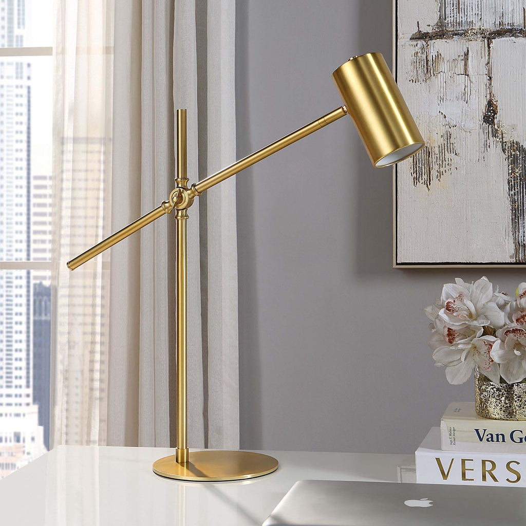 Brushed Gold Home Decor Desk Lamp