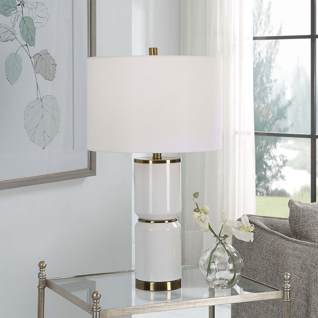 Gloss White Home Decor Table Lamp