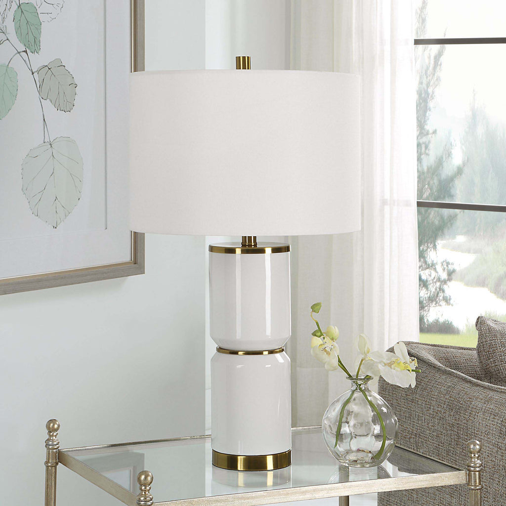 Gloss White Home Decor Table Lamp