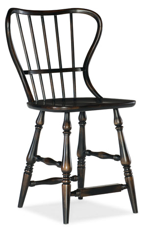 Ciao Bella Spindle Back Counter Stool - Black | Hooker Furniture - 5805-75351-99