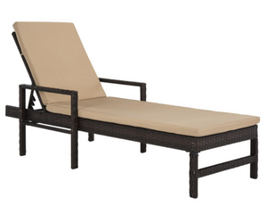Safavieh Alma Rattan Sun Lounger - Brown/Beige